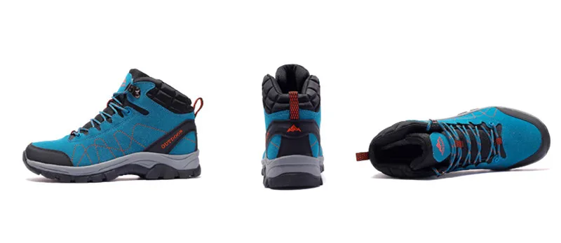 Sneakers Women Waterproof Leather Hiking Shoes Men Warm Velvet Female Outdoor Sport Shoes Trekking Mountain Climbing Suede Boots