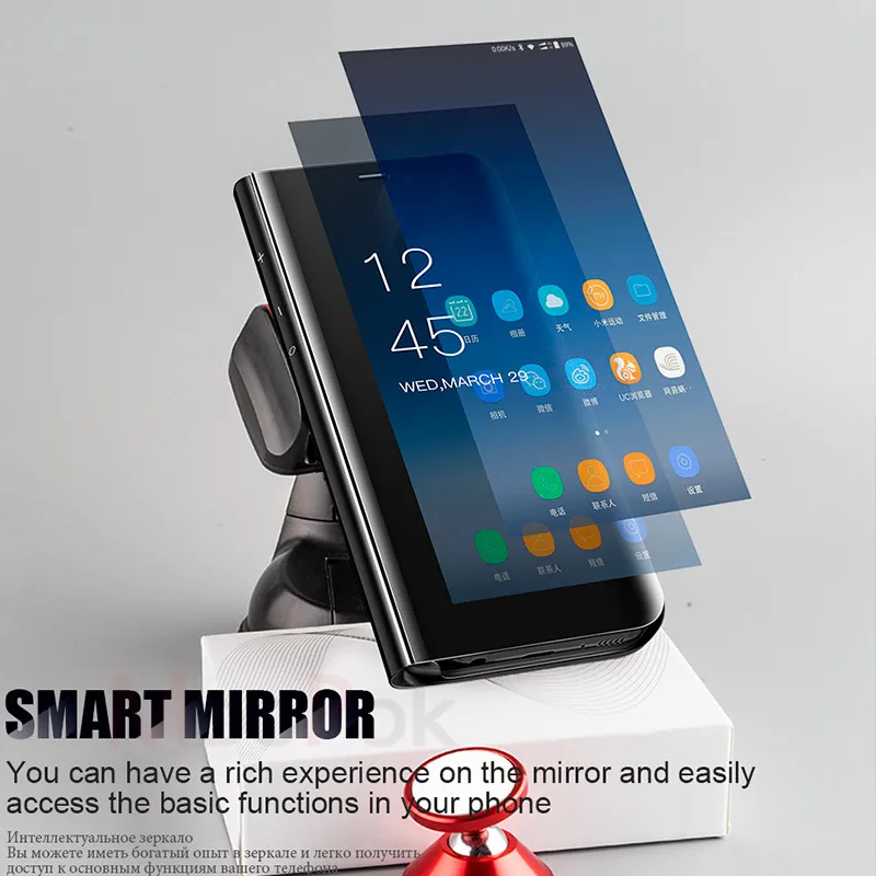 Kinbom умный зеркальный флип кронштейн чехол для мобильного телефона samsung S7 EDGE S10E
