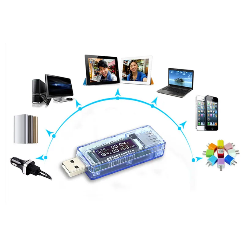 Мини USB зарядное устройство 3 в 1 измеритель емкости напряжения тока детектор
