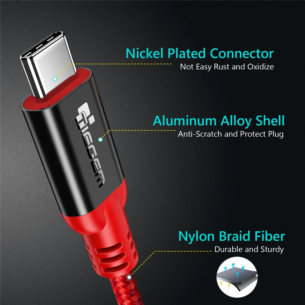 Кабель TIEGEM 3,1 usb type C-usb type C для samsung Galaxy S9 S10 Plus PD 100W QC3.0 5A Quick Charge 10GB usb-c-usb-c