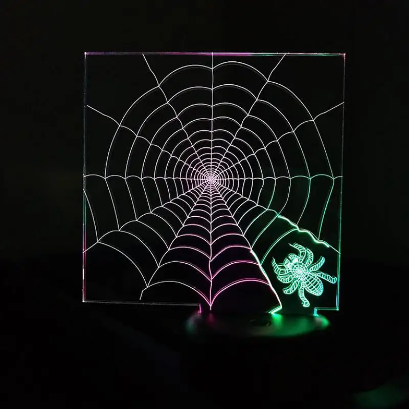 

Новый Визуальный 3d ночник в виде паутины, креативный Красочный Светодиодный светильник с сенсорной зарядкой и Usb, светодиодный светильник д...