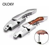 oloey kitchen wine bottle opener 1pc screw corkscrew openers multi function knife stainless steel solid wood bottles open gadget