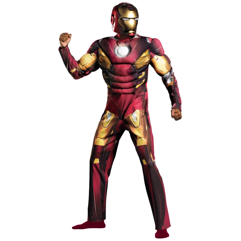 Распродажа взрослый Железный человек мускулы костюм на Хэллоуин Супергерой Marvel