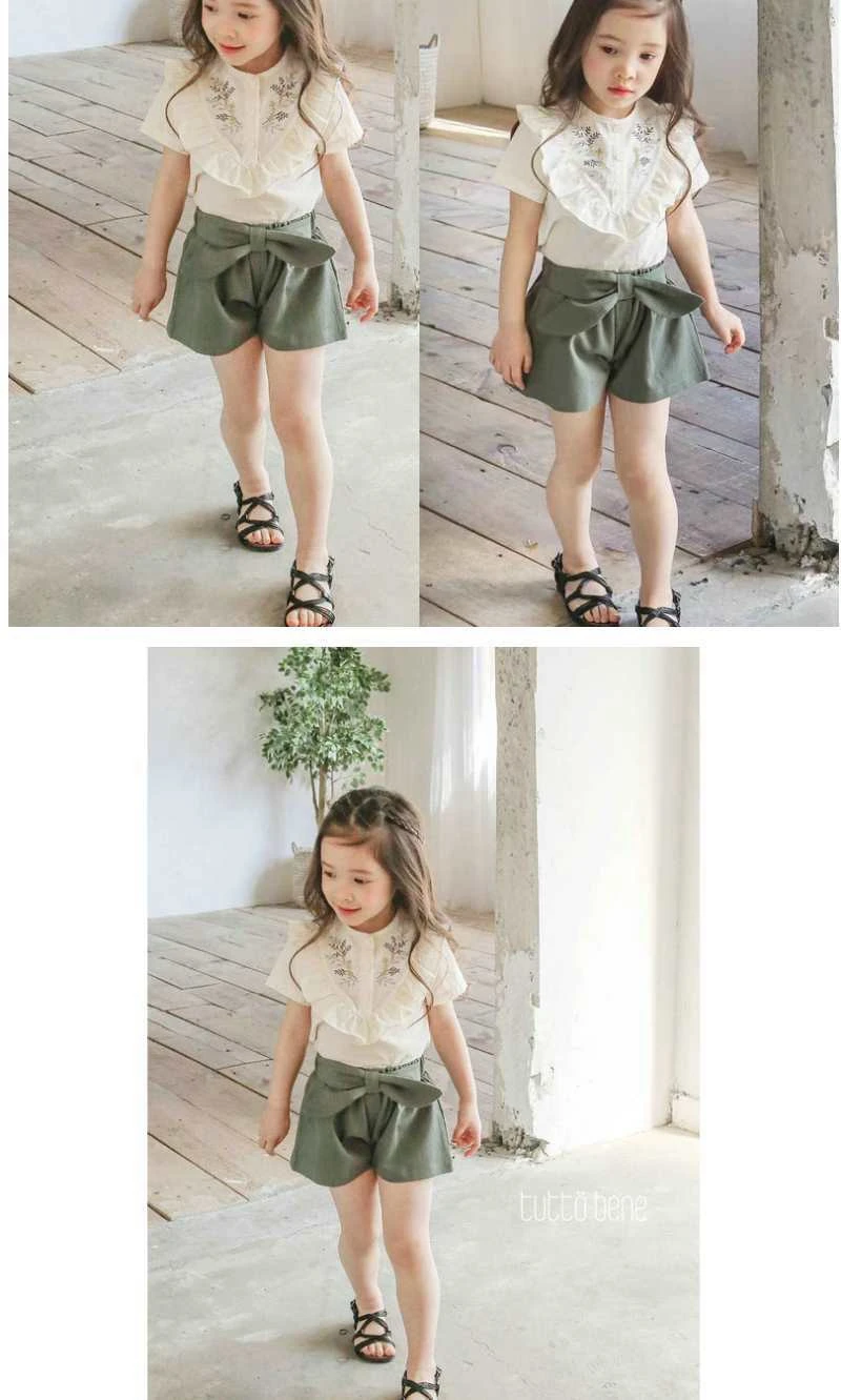 Summer Cute Girls Shorts Cotton Children's Shorts Bow Kids Hot Shorts Half Pants Three-point Trousers Casual Beach Shorts