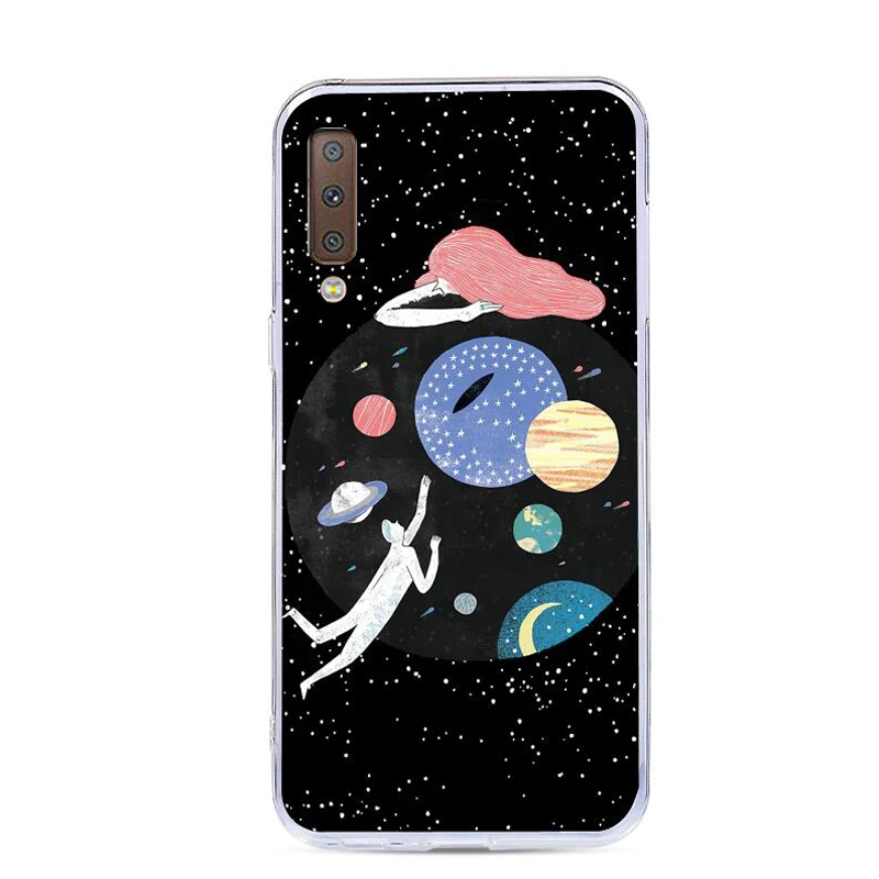 Чехол для Samsung A7 2018 A750 силиконовый чехол Galaxy J4 J6 J8 A6 PLUS чехлы на заднюю панель с