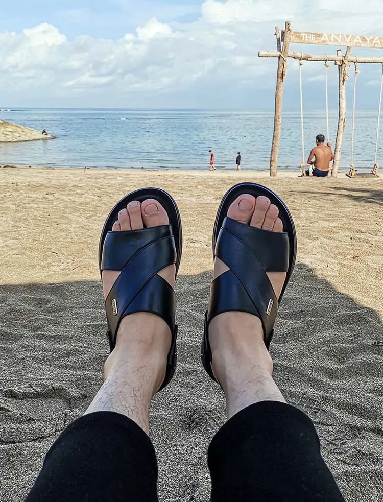 Leather Men's Sandals Summer Sandals Dual-use Men's Casual Cool Shoes First Layer Leather Men's Breathable Sandals And Slippers
