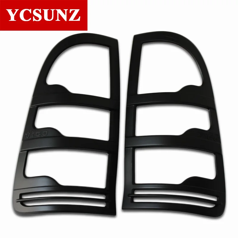 ABS хромированные задние фонари крышки полоски Накладка для Toyota Hilux Vigo 2005 2006 2007 2008 2009 2010 - Цвет: BLACK