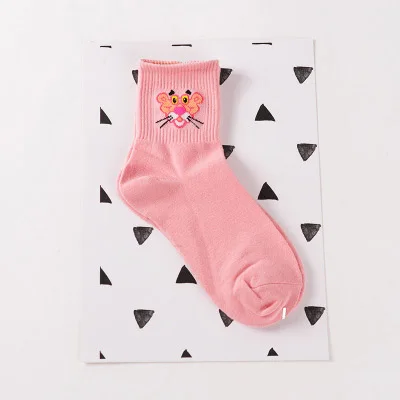 Pink leopard KEP/японские кавайные женские носки без пятки с животными; модные милые носки с героями мультфильмов в стиле Харадзюку; забавные женские носки для скейтборда - Цвет: Pink leopard