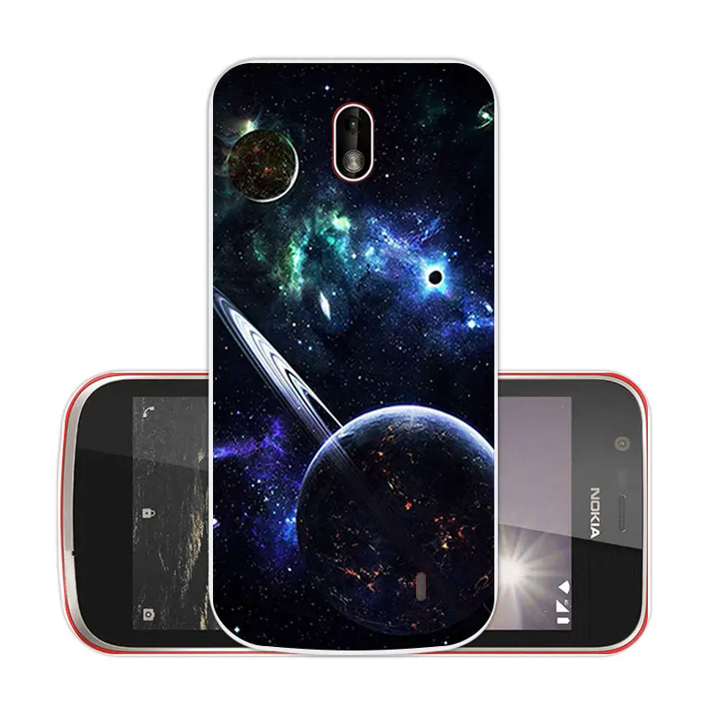 4.5 inch Nebula Case for Nokia 1 2018 DIY Silicone Phone Cases Funda Transparent Soft TPU Back Cover Capa |