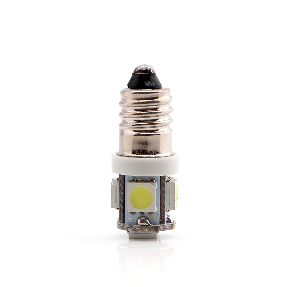 100 шт./лот оптовая продажа супер яркие 10000K E10 5050 5 SMD винтовые светодиодные лампы