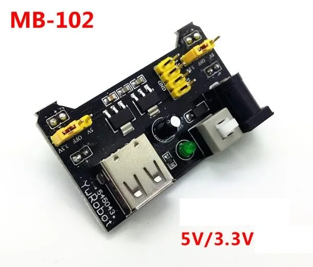 

5pcs/lot Breadboard Power Supply Module 3.3V 5V MB-102 Solderless Bread Board DIY New dedicated power module Connector