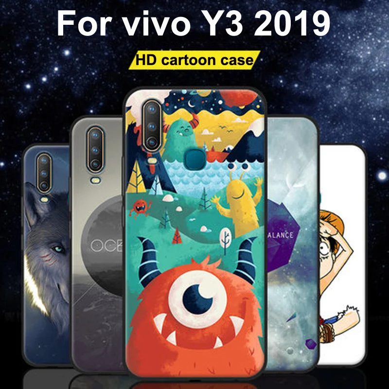 

Силиконовый чехол 6,35 дюйма для vivo Y3 2019, чехол, милый мультяшный ТПУ чехол для телефона vivo Y3 Y 3, мягкий чехол для задней панели s vivo Y3, бампер
