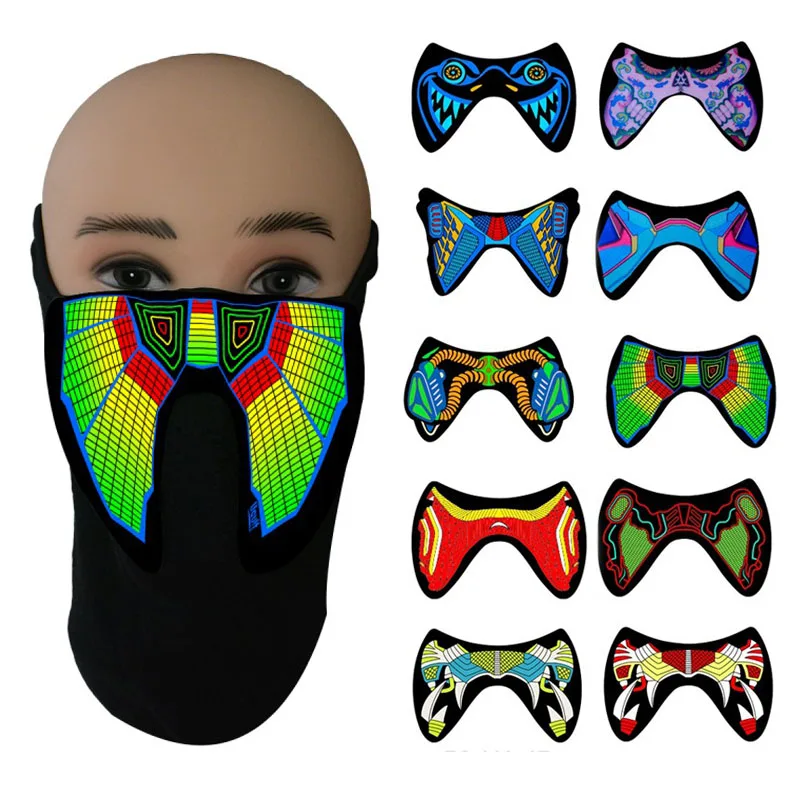 СВЕТОДИОДНЫЕ светящиеся маски на Хэллоуин одежда большой шлем с холодсветильник