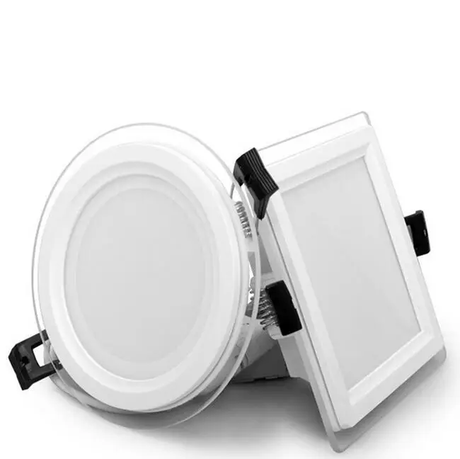 

6W 12W 18W Dimmable Glass LED Panel Downlight Round Recessed Ceiling Light 600-1200LM LED Paine Lamp AC85-260V Warm/Cold White