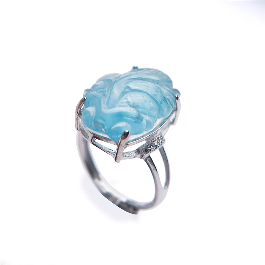 Женские свадебные кольца с натуральным голубым Аква морским камнем модные