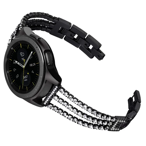 Huawei watch gt band для samsung Galaxy watch 46mm активный Шестерни S3 Frontier 42 мм S2 классический amazfit ремешок Bip 20/22 мм металлический ремень - Цвет ремешка: black