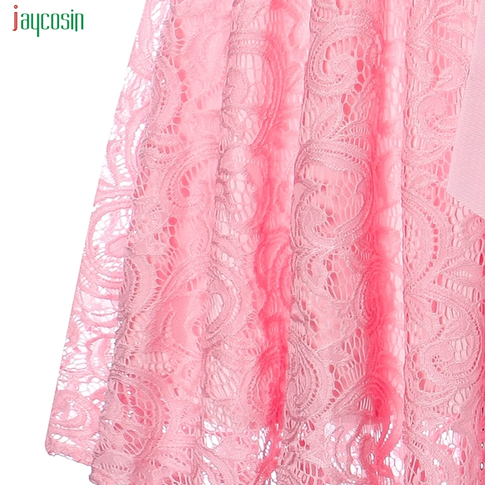 Jaycosin женские без рукавов элегантные кружевные платья натуральный Свинг твердые