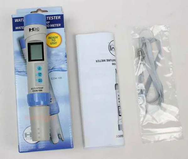 HM Digital 10 шт./лот COM-100 водостойкий EC TDS температурный 3 в 1 комбинированный