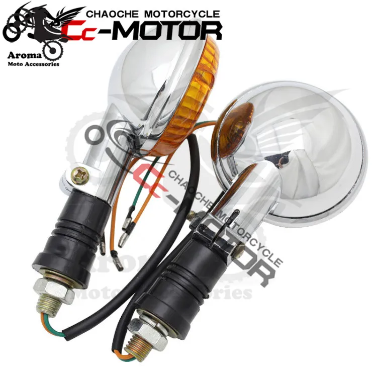 round orange lens amber motorbike indicator moto flasher for yamaha XV250/400 DS400/650 motorcycle turn signal lamp |
