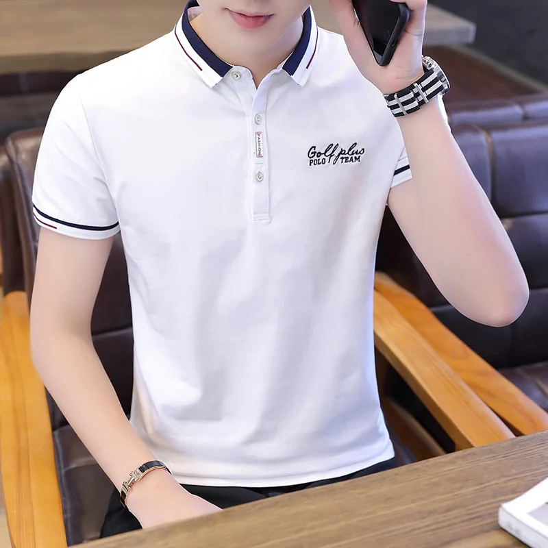Men's short-sleeved Korean version of the trend summer men's Polo shirt autumn clothes | Мужская одежда