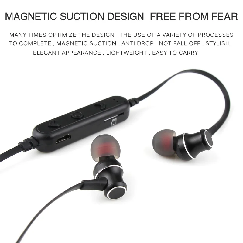 Спортивные Беспроводные Bluetooth-наушники V4.1 стерео гарнитура для бега магнитные