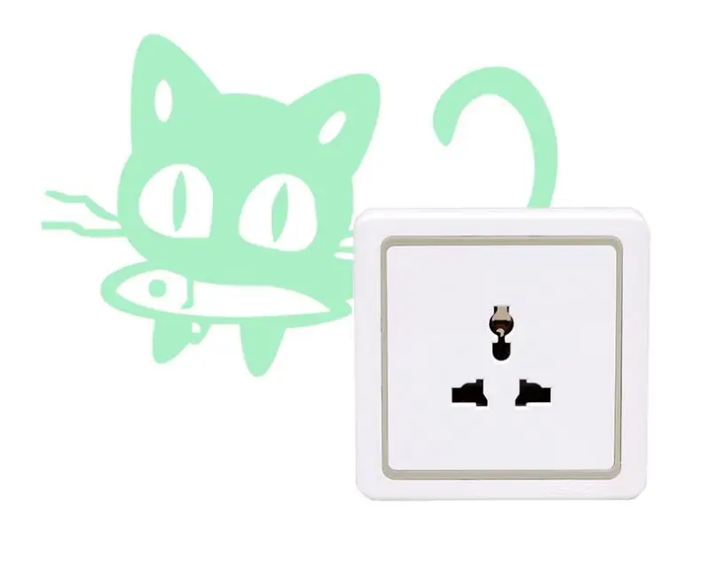 Горячая забавная кошка переключатель наклейки украшения дома настенные росписи