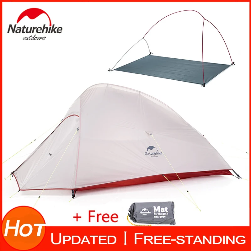 

Naturehike New Updated 2 Person Dual Layer Camping Tent Waterproof Anti UV Tourist Tents For Outdoor Travel Hiking Beach Tentage