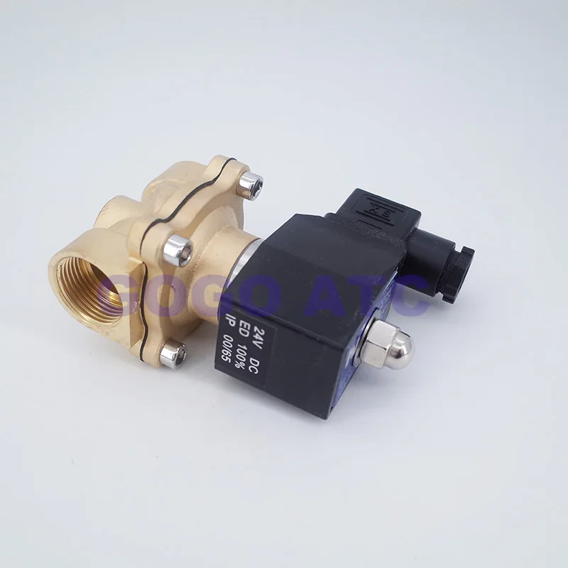 Двухполосный латунный Соленоидный клапан GOGO AC220V 24 В постоянного тока 12 вакуумный