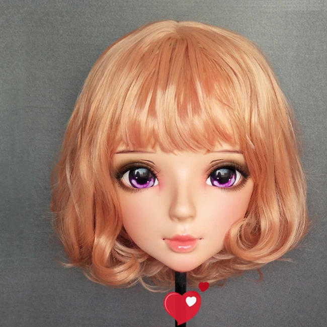 (Shi 07) Женская милая девочка каучуковая полуголовая Kigurumi BJD маска для косплея