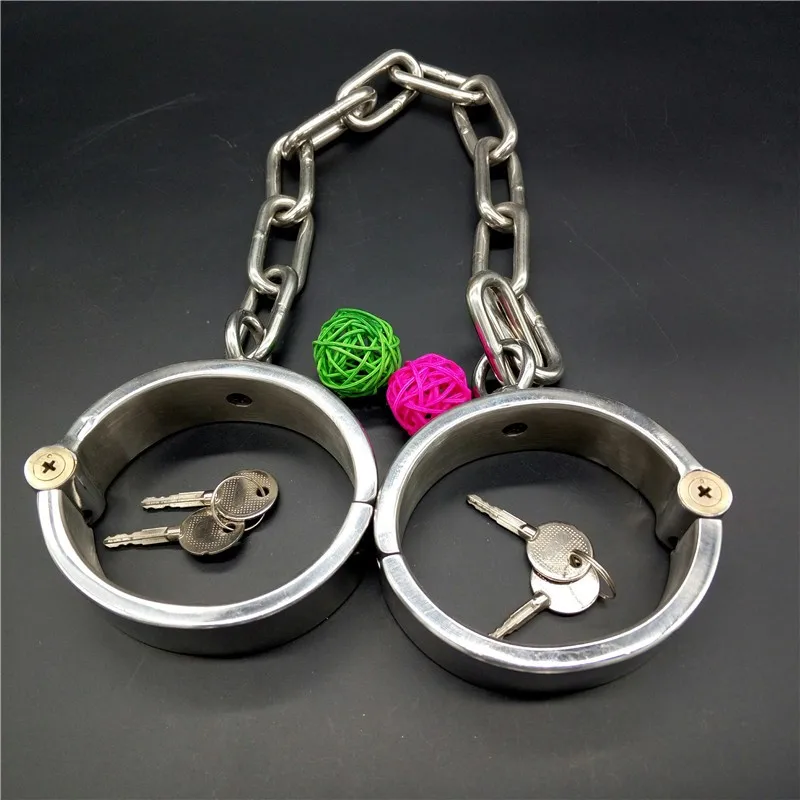 Овальные тяжелые манжеты из нержавеющей стали мужские/женские ограничители для