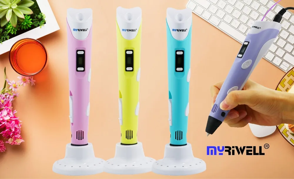 Myriwell 3d Ручка, оригинальная 3d Ручка для принтера, 3d Ручка для рисования, 1,75 мм, pla с ЖК-дисплеем для детей, рождественский подарок, подарок на день рождения, игрушки