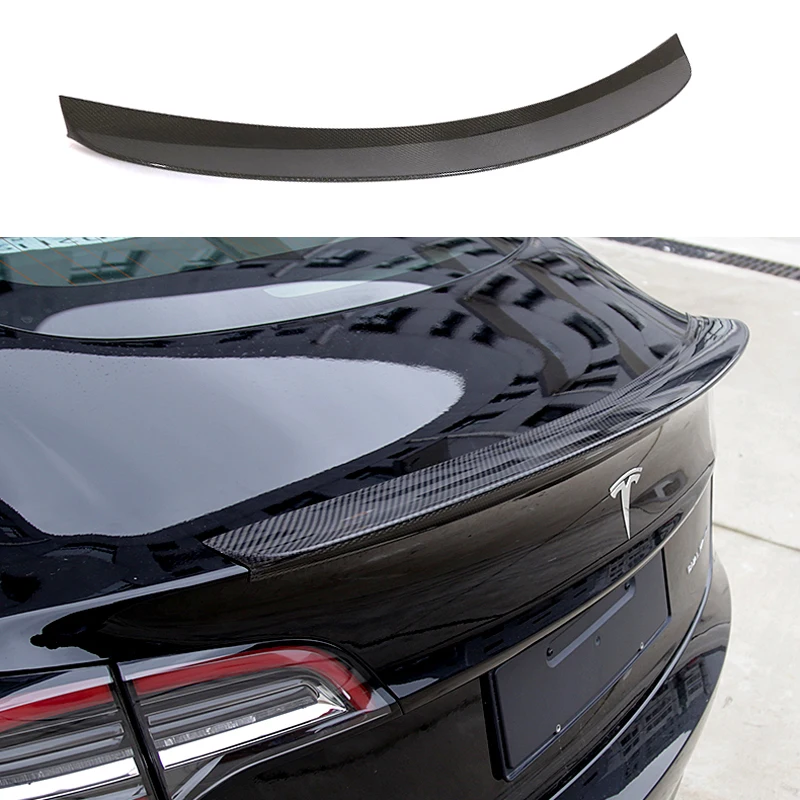 Для Tesla Model 3 Автомобильный задний спойлер для багажника из углеродного волокна 2016