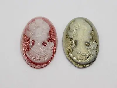 

20 Mixed Color Beautiful Lady Woman Oval Flatback Resin Cameo Cabochon 20X30mm