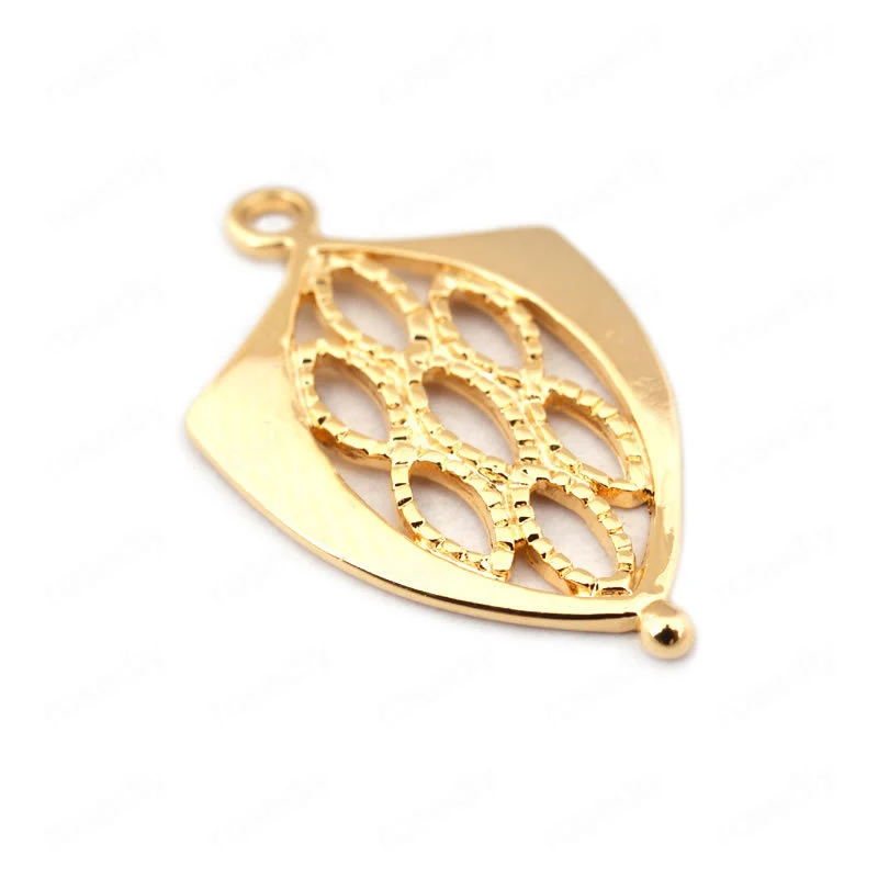 

(33541)6PCS 22.5*14MM 24K Gold Color Brass Shield Charms Pendants High Quality Diy Jewelry Findings Accessories wholesale