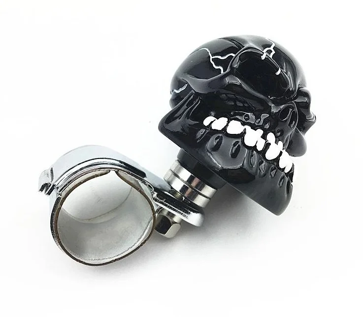 

Автомобильная головка черепа 8 шаров стильная ручка рулевого колеса серебристая ручка (Цвет: черный)