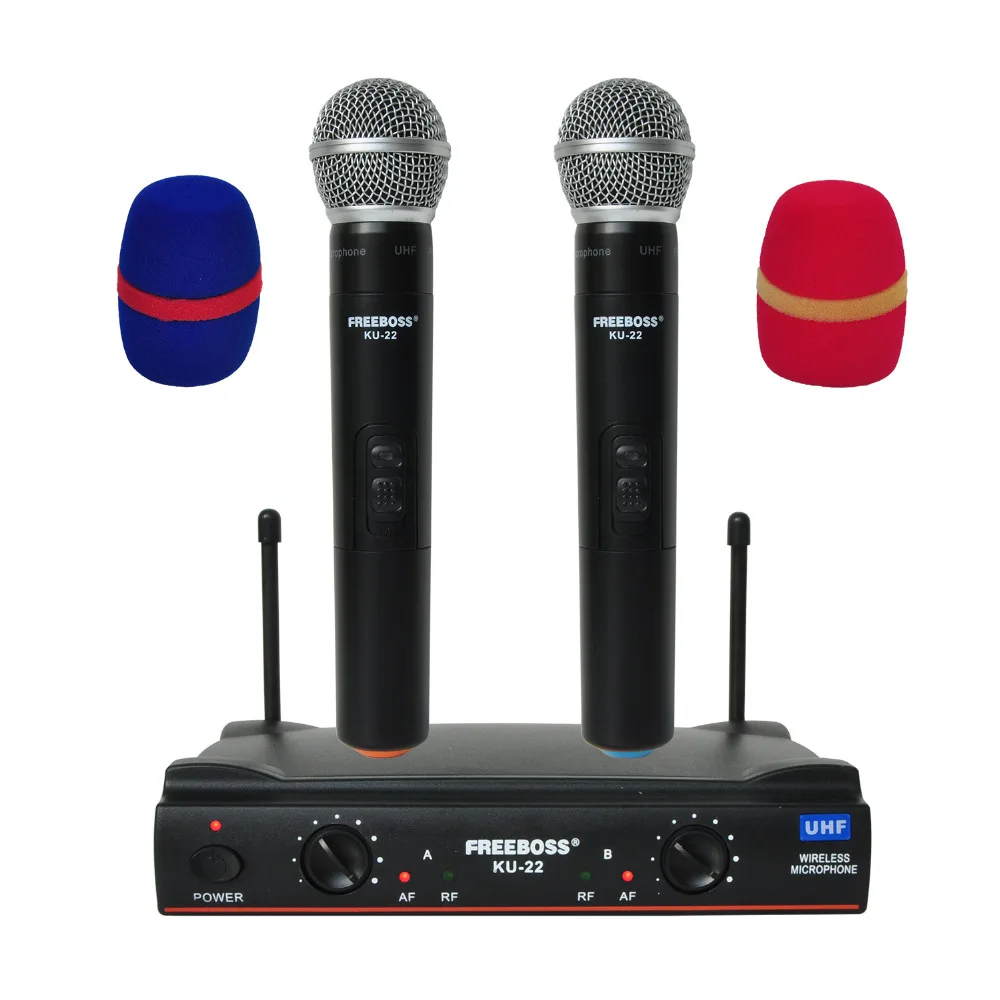 Freeboss KU 22 50 м Рабочий диапазон двухканальный 2 ручной микрофонный передатчик