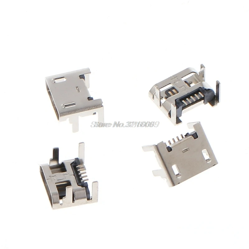 10 шт. разъем Micro USB Type B 5-контактный гнездовой SMD 4 ножки 90 градусов Aug28 оптовая