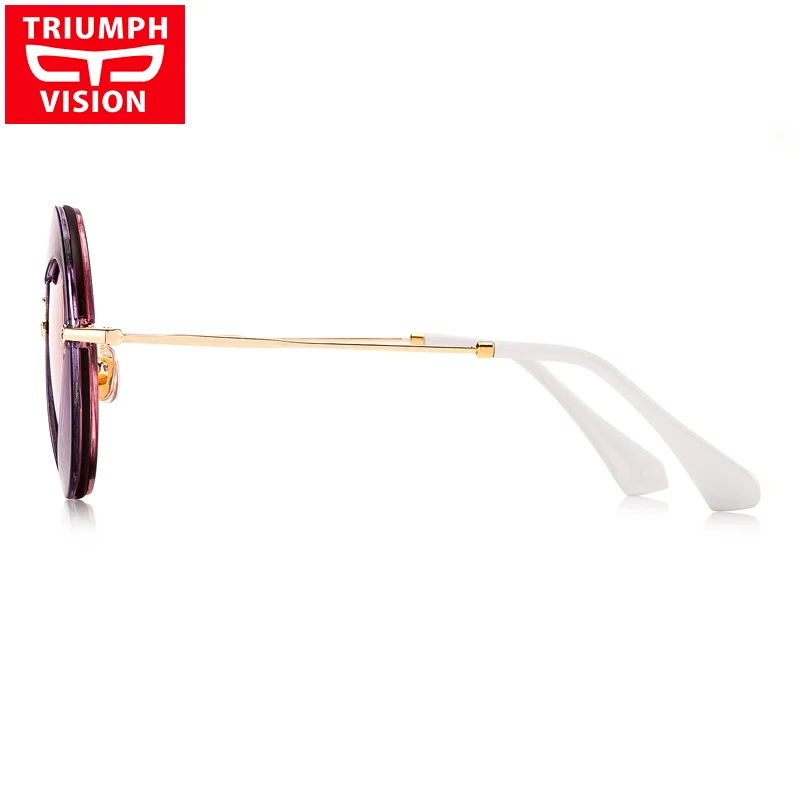 Женские круглые солнцезащитные очки TRIUMPH VISION брендовые дизайнерские с розовым