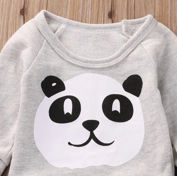 Ins AliExpress Kids Children's Panda Striped Long Sleeve Set Girls' Navy T-shirt Haren Pants Two-piece | Детская одежда и