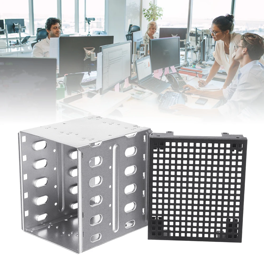 5,2" до 5x3,5" SATA SAS HDD Cage Rack Жесткий драйвер лоток Caddy с вентилятором