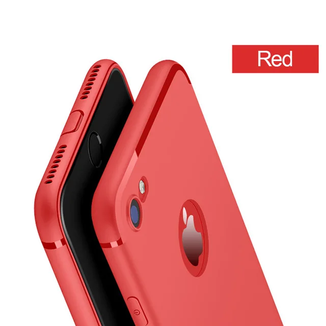 Ультратонкий силиконовый матовый мягкий чехол из ТПУ для iPhone 7, 8 Plus, 6, 6s, 5, 5s, SE, чехол для iPhone X, XS, MAX, XR, чехол для телефона - Цвет: Красный