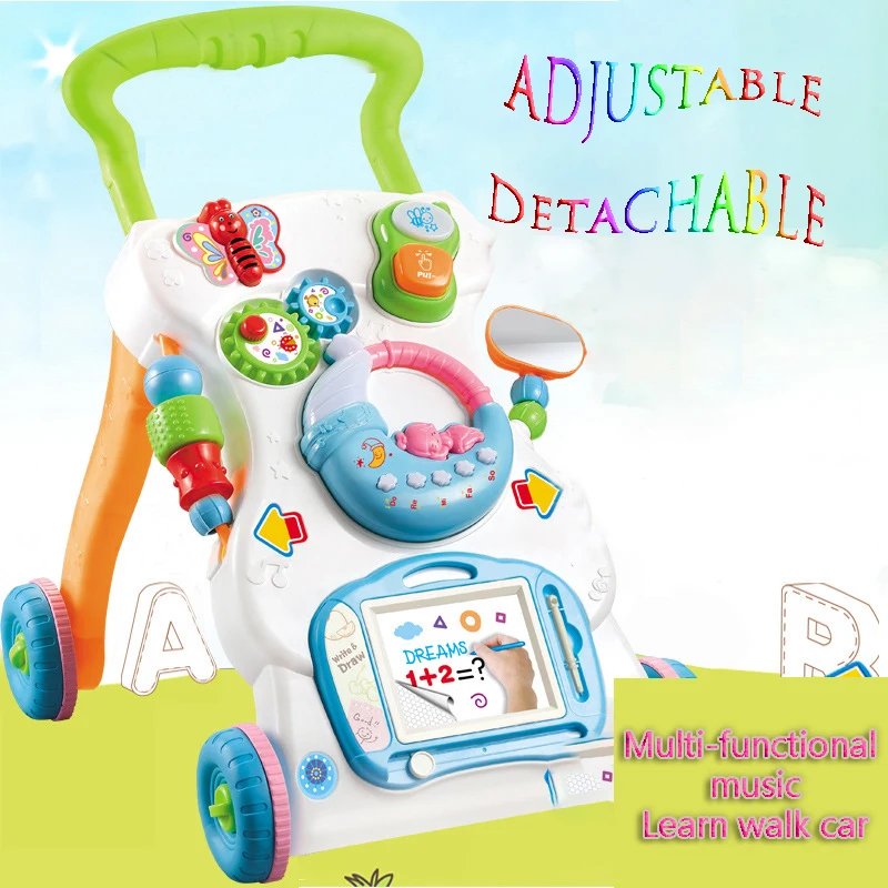 Многофункциональная музыкальная ходунки игрушки детская прогулочная коляска на