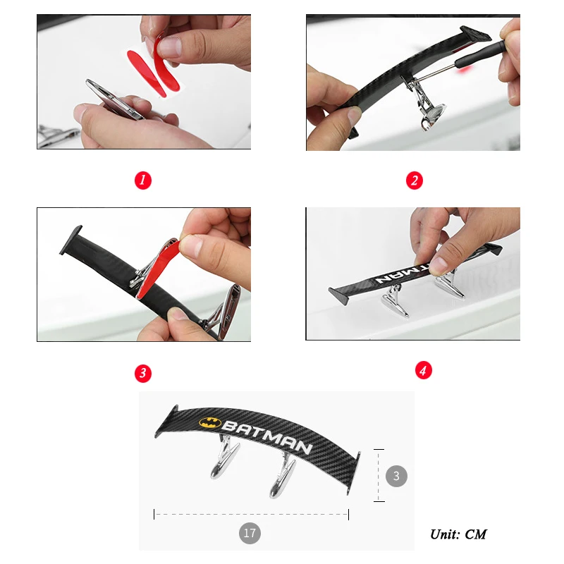 Украшение автомобиля Бэтмен Автомобиль-стайлинг хвост крыло Карбон дешевые