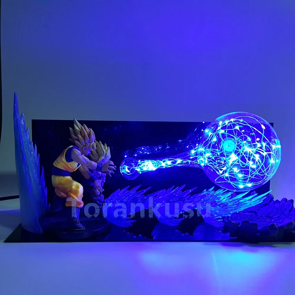 Dragon Ball Z Actiong Фигурки Гоку Гохан Kamehameha светодиодный светильник игрушки для отображения Dragon Ball Супер фигурка аниме DBZ DIY205