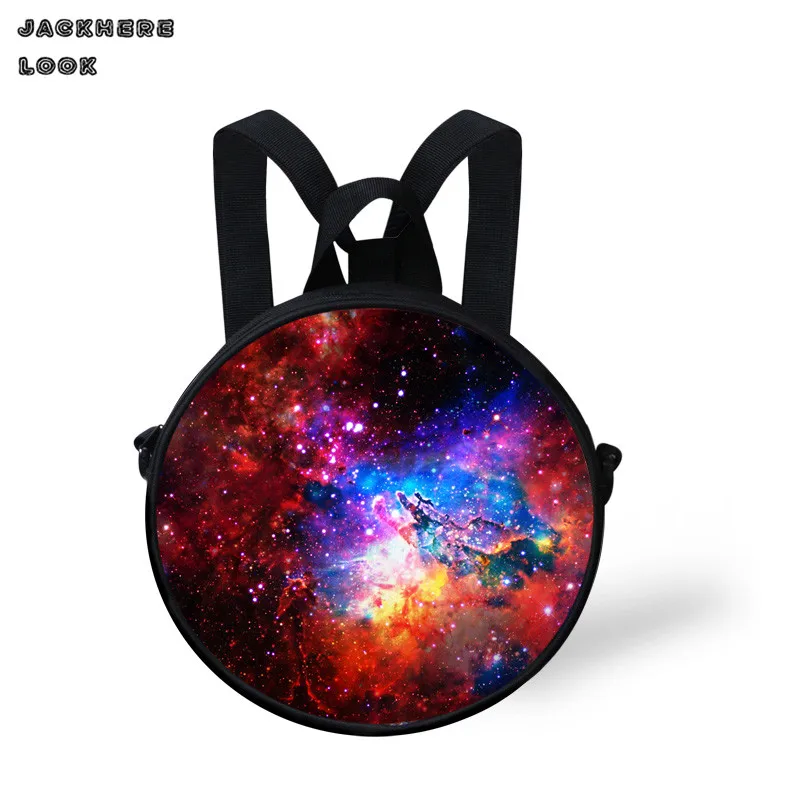 Jackherelook Прохладный Galaxy круглая сумка женская мальчики девочки школьные Crossbody мини