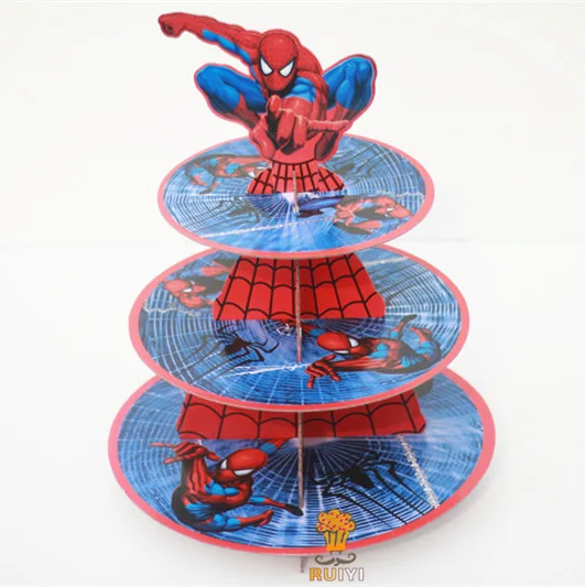 1 шт. Super Hero паук 36 см 3 уровня держатель кекс стенд дети день рождения поставки baby