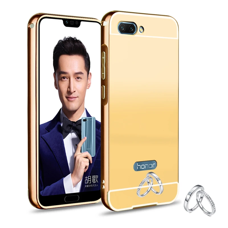 Для huawei Honor 10 случае Honor10 Coque Зеркало Покрытие Алюминий металлический бампер для