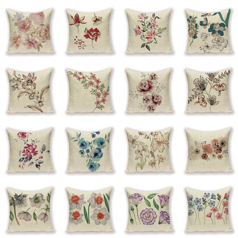 Цветочные ботанические наволочки для подушек домашняя искусственная Обложка