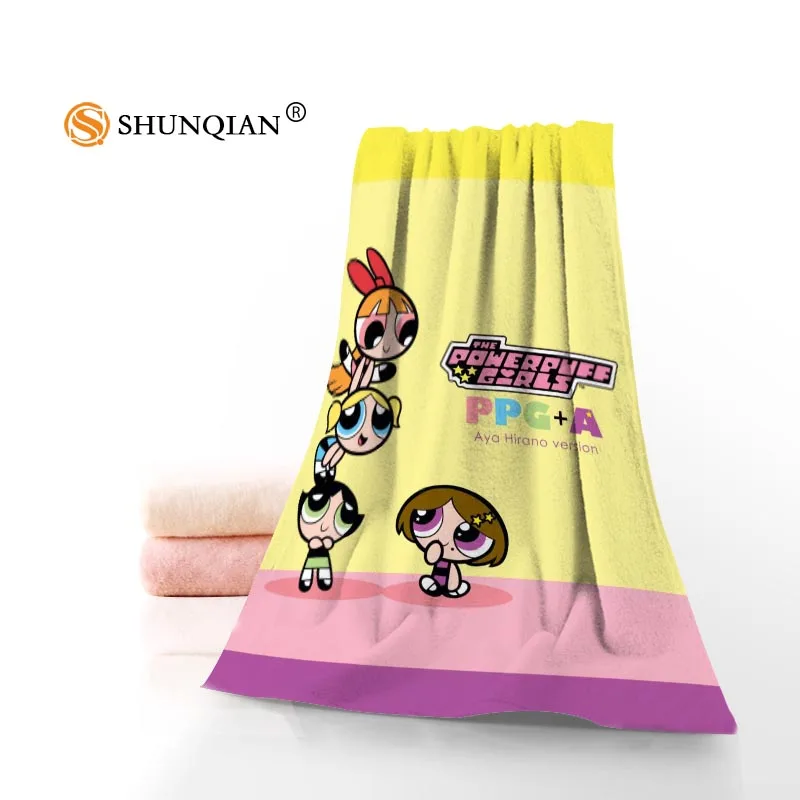 Новое пользовательское Powerpuff полотенце для девочек с принтом хлопок лицо/банные полотенца из микрофибры Ткань для детей Мужчины Женщины полотенце для душа s A8.8 - Цвет: 2