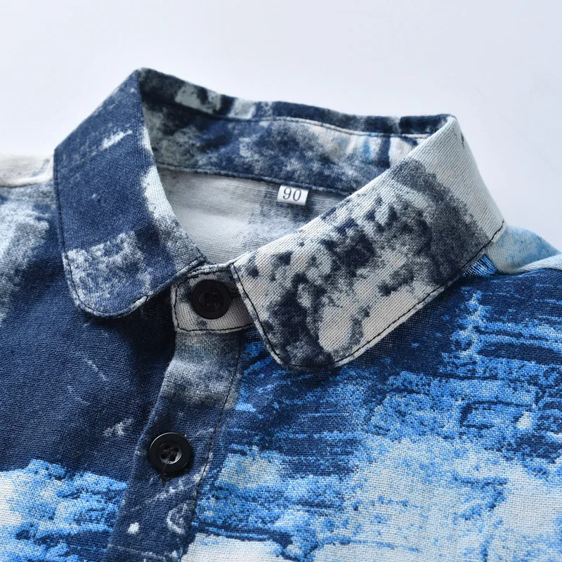 Рубашка AiLe Rabbit с рукавами новые рубашки принтом чернил и брызг Детские